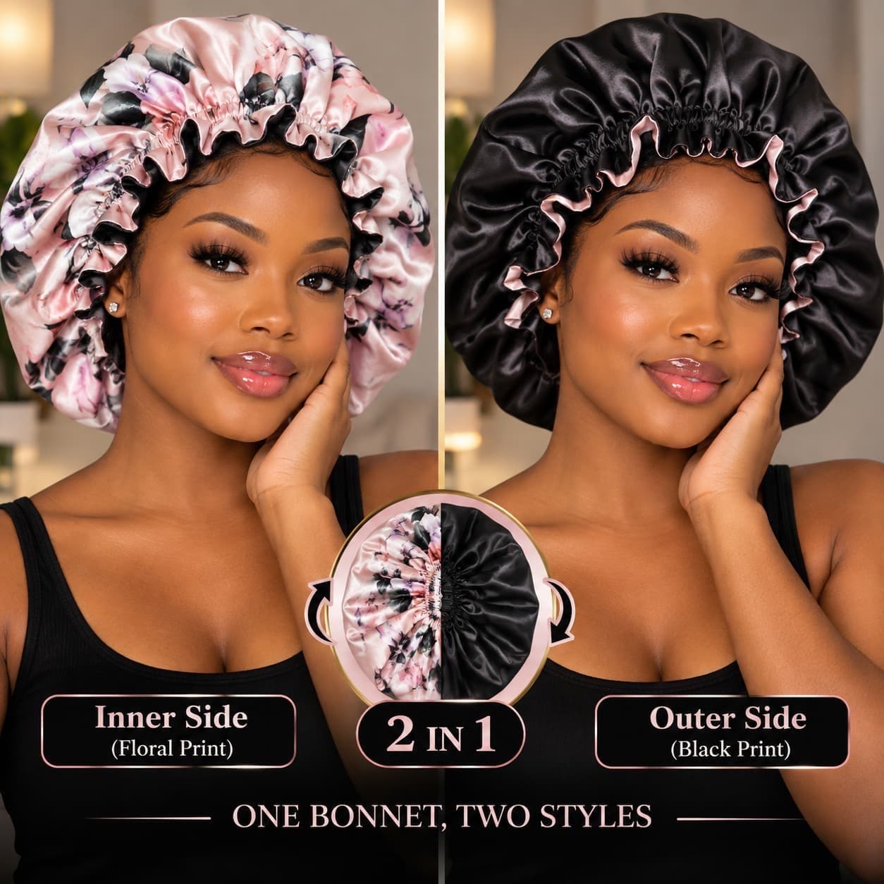 2in1 satin hair bonnet - Main Image