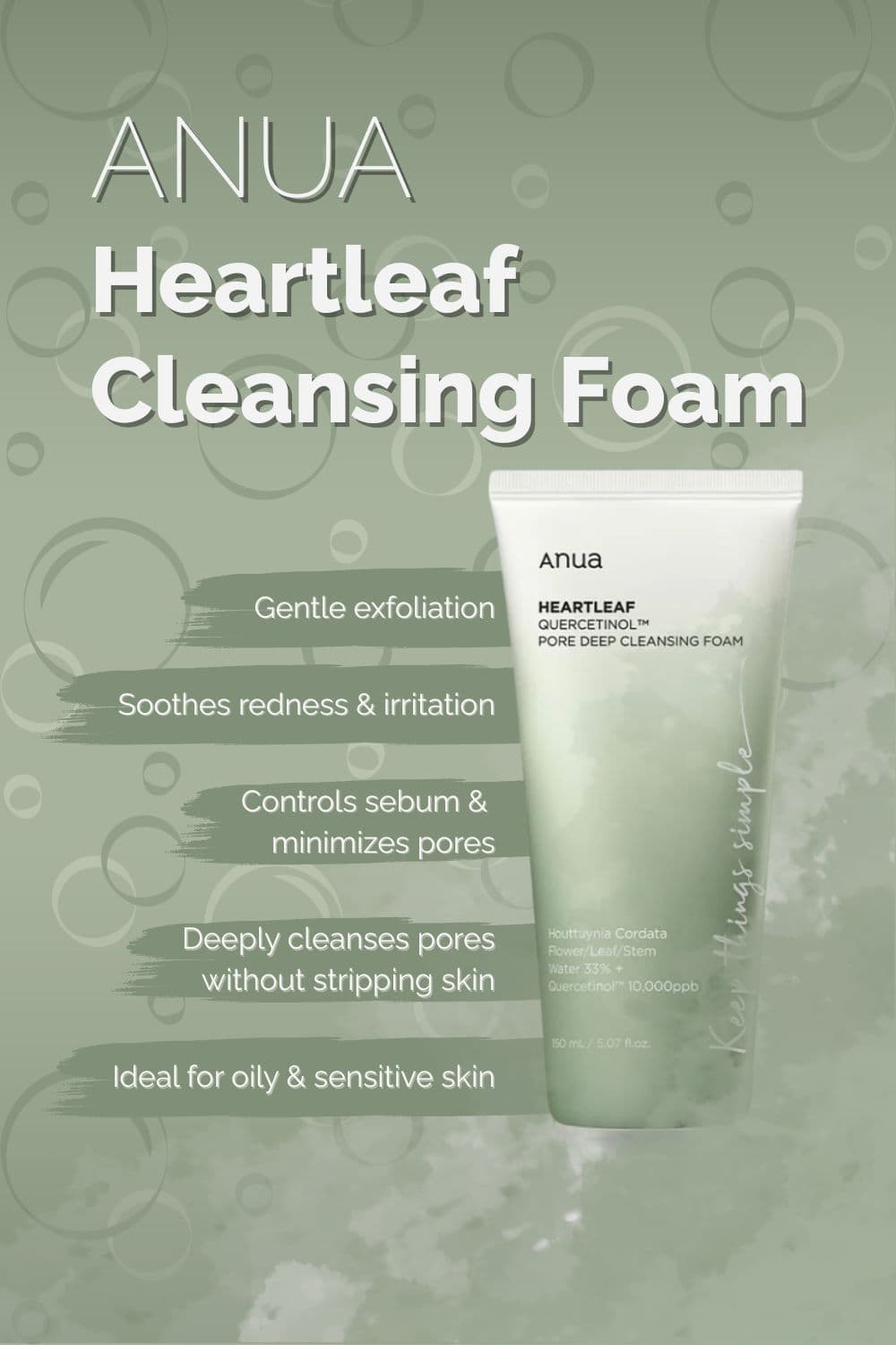 anua heartleaf quercetionl pore cleansing foam - Main Image